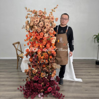 Offre Spéciale personnalisé fleur artificielle rangée fleur 180*60cm soie Table guirlande chemin de Table pour décor de mariage