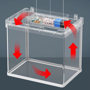 Compact rechthoekig energiebesparend aquarium Meervoudige filtratie Levendige verlichting HD-glas Real-time temperatuurregeling, voor werk - Product Image 5