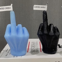 Kreative Moderne Mittelfinger-förmige Sojawachs-Duftkerze Handgemachte Umweltfreundliche Weihnachts- & Vatertags-Heimdekoration Geschenk