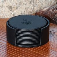 Sous-verre rond en cuir PU, résistant à la chaleur, antidérapant, pour tasses à café et à thé, décoration de table, logo personnalisé disponible