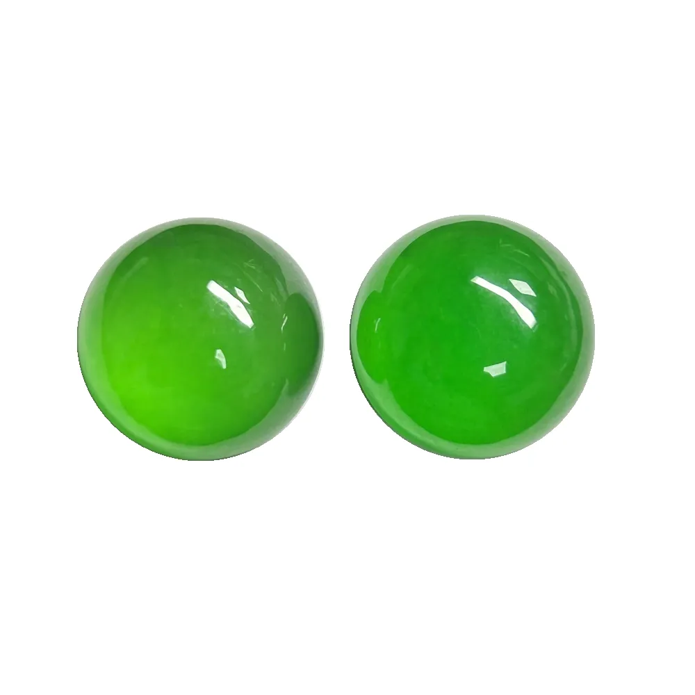 Hq Gems Originele Burma Natuurlijke Jadeiet Cabochon 20Mm Flakback Cabochon Myanmar Jade Steen