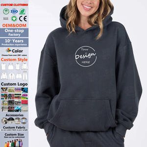 Sudadera con Capucha Deportiva de Algodón con Bordado Personalizado de Otoño, Antiarrugas, con Hombros Caídos, para Mujer - Product Image 1