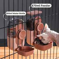 Distributeur automatique d'eau et de nourriture pour oiseaux et chats/chiens avec design à clip pour accrocher des bols d'eau et de nourriture