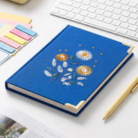 Carnet de notes A5 personnalisable avec broderie, couverture en tissu, logo imprimable