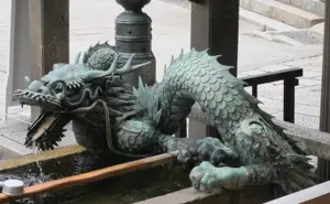 Tamaño de la vida al aire libre fuente dragón de bronce estatua decoración del hogar