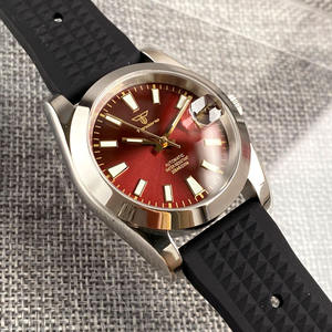 Tandorio Azure Blue Diver Watch 38mm 316L Boîtier brossé NH35A Verre saphir AR incurvé automatique 20Bar Étanche - Product Image 3