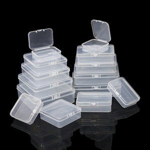 Rectangular Transparent Plastic Storage <b>Boxes</b> With Lid Small Desktop Organizer Container For Parts And Food Storage - Product Image 1