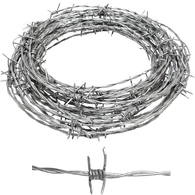 High Zinc Hot Galvanized Barbed Wire SWG 14 -200m/ Roll