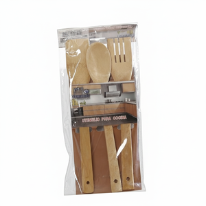 CASAMAX WL AZ-7006A Set di 3 Utensili da Cucina in Legno di Bambù Ecologici Antiscivolo Portatili Creativi e Durevoli - Product Image 2