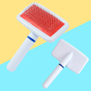 Peigne pour animaux de compagnie avec manche en plastique blanc, peigne à aiguilles à coussin d'air, peigne pour chien, peigne de massage pour chat, fournitures pour animaux de compagnie en gros. - Product Image 1