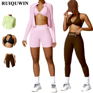 RUIQUWIN Conjuntos Deportivos de 2 Piezas para Mujer, Ropa Deportiva para Gimnasio, Leggings de Cintura Alta, Conjuntos de Yoga - Product Image 1