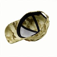 Casquettes de baseball structurées camouflage à 6 panneaux, personnalisables avec logo OEM, perforées au laser, hydrofuges et à séchage rapide