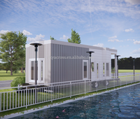 Maison conteneur modulaire de luxe moderne, étanche, préfabriquée, à panneaux sandwich, sur roues, mobile, pour logement secondaire