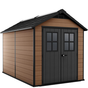 Casetta da Giardino Keter Newton 228x350x252H Cm Effetto Legno Naturale Evotech Colore Marrone - Product Image 1