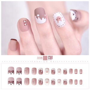 KADS 24 Uñas Postizas Francesas de Cobertura Completa, Acrílicas, Reutilizables, Cortas, Medianas, Cuadradas, Artificiales, para Manicura Diaria DIY - Product Image 1