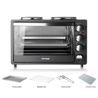 Four électrique AKANE 1500W, grande capacité 30L, niveaux de chauffage réglables, minuterie, porte vitrée pour une cuisson domestique