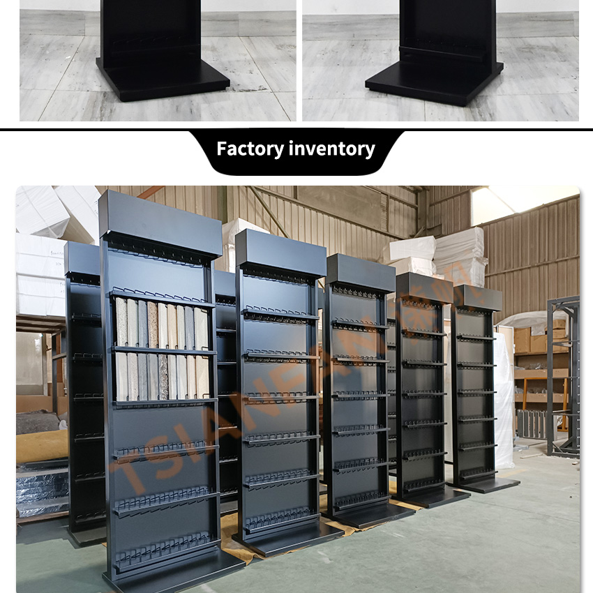 Tsianfan Custom Showroom Floor Quartz Stand Stone Sample Frame Artificial Tower Tile Display Rack Standing Marble Display Stand