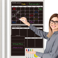 Calendrier de tableau magnétique effaçable à sec en acrylique pour réfrigérateur, tableau blanc de planificateur mensuel transparent pour réfrigérateur