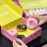 Boîtes d'emballage pour beignets en carton rigide biodégradable et recyclable avec logo personnalisé pour les plats à emporter