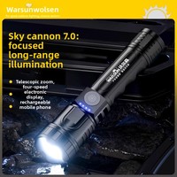Lampe torche Wallson B300 ABS rechargeable, super lumineuse, multifonctionnelle, longue portée, lumière puissante, patrouille nocturne, portable