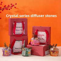 Diffuseur de parfum en cristal de luxe exquis en gros, bouteille en verre avec sérigraphie, promotionnel, sans flamme, cadeau
