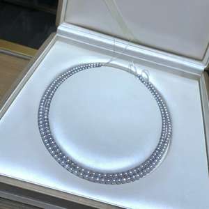 Collier en or 18 carats avec perle d'eau douce réglable de 7 à 10 mm, design étoilé et boule naturelle au centre - Product Image 4