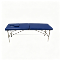 Table de massage pliable multifonctionnelle à 2 sections avec cadre en acier inoxydable, lit de spa