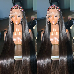 Peluca frontal de encaje suizo HD 13x4 13x6 de doble densidad al por mayor, peluca de cabello humano virgen brasileño con cutícula alineada - Product Image 2