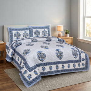 Jaipuri Block Print <b>Quilt</b> Printed Reversible Razai Cotton Handmade Floral <b>Quilt</b> Bespread Comforter At Best Price - Product Image 3