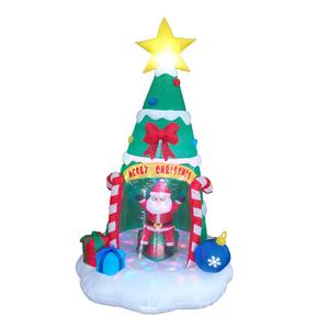 Noel baba ile 160cmH noel ağacı oturan noel baba şişme dekorasyon fabrikası toptan satış noel hediyesi - Product Image 3