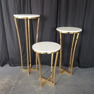 Simpson acciaio inox e MDF <span class=keywords><strong>torta</strong></span> Stand con <span class=keywords><strong>oro</strong></span> e bianco pilastri per la decorazione della tavola di nozze - Product Image 5