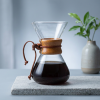 Carafe à café en verre transparent de 400 ml, résistante à la chaleur, pour préparation manuelle de café et thé à la maison ou au café