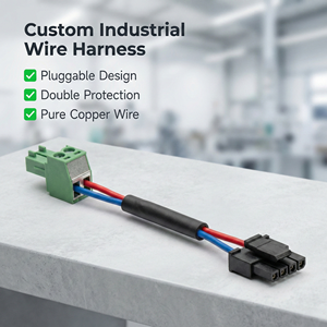 تجميعة أسلاك صناعية مخصصة مع كابل وكتلة طرفية لخزانة التحكم PLC، تدعم الطلبات الصغيرة - Product Image 1