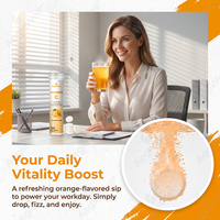 Tablet Vitamin C Effervescent Rasa Jeruk AegleWell, 20 Tablet Kemasan Tube, Suplemen Vitamin C Harian, OEM Private Label