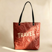 Sac fourre-tout en Tyvek rayé, lavable et réutilisable, avec poignée renforcée, idéal pour les courses au supermarché