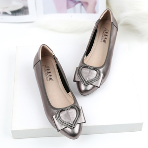 Autunno quattro scarpe madri manuali in vera pelle per donne di mezza età taglie forti 41-43 morbide Sole basse a piedi nudi primavera Comfort - Product Image 1