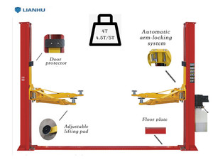 4T 2 post ascenseur de voiture deux poste élévateur double colonne Elevador de poste doble voiture d'occasion atelier plancher double face manuel unloc - Product Image 3
