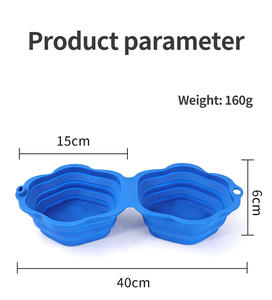 Bol double pliable de haute qualité pour chat et chien, en silicone, portable, pour l'eau et la nourriture, idéal pour les voyages. - Product Image 6