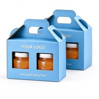 Matt Laminierte Luxus-Geschenkbox für Zwei Flaschen mit Griff und Fenster zum Einfachen Tragen und Präsentieren von Saucen und Marmeladen