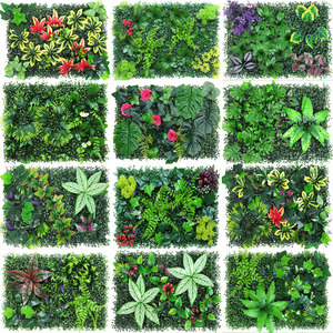 Mur végétal artificiel, toile de fond verte, fleurs en plastique et soie mélangées, gazon artificiel 10cm+, façade de magasin, gazon synthétique naturel - Product Image 3