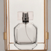 Flacon pulvérisateur de parfum en verre vide de 100 ml, forme plate, avec pulvérisateur à pompe à marquage à chaud, compatible diffuseur à bâtonnets, avec boîte