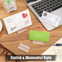 Support de Carte de Table en Acrylique Transparent Léger et Écologique Multi-Tailles avec Emplacement pour Carte, Idéal pour Mariages et Événements, Présentoir Personnalisable avec Logo