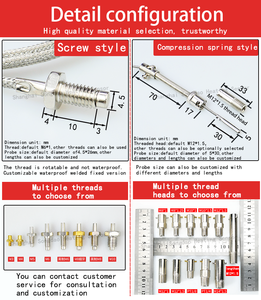 K-type M6M8 Screw <strong>Thermocouple</strong> Fiberglass Sandbag Wire Temperature Sensor Packaging Machinery Anti Bending <strong>Thermocouple</strong> Probe - Product Image 6