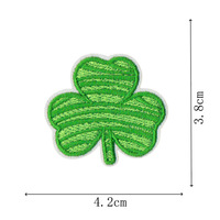 Nuevo Parche Bordado Termoadhesivo de Trébol Verde Irlandés de Dibujos Animados, de Poliéster y Algodón, Accesorios de Bordado Computarizado en Stock