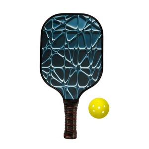 Paletas de Pickleball de madera contrachapada de carbono con agarre de fibra de carbono texturizado negro de 16mm de espesor personalizado para jugadores de fondo de tenis - Product Image 1