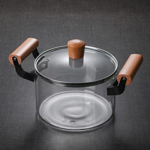 2.5/3.5/4.5/5.5L Transparent Borosilicate Glass Stovetop Cooking <strong>Pot</strong> With Lid and Handle Nonstick <strong>Sauce</strong> <strong>Pot</strong> for Noodles - Product Image 1