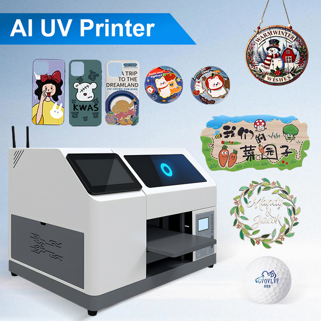 Wholesale A4UV Sticker Transfer Printing Machine Glossy 3D Logo Label Maker Flatbed Inkjet Printer for Small Business