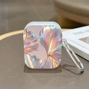 Étui pour AirPods Pro 3 en TPU avec motif de feuille de Ginkgo 3D irisé, avec mousqueton, protection intégrale pour Airpods 4/3/2/1 - Product Image 1