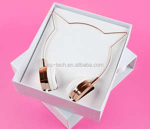 Kinder kabel gebundene Kopfhörer Kinder über Kopf Faltbare Stereo-Kopfhörer mit 3,5-mm-Musik Nettes Katzen-Headset - Product Image 3