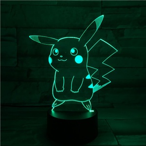 <span class=keywords><strong>Lampe</strong></span> <span class=keywords><strong>LED</strong></span> 3D à capteur tactile, <span class=keywords><strong>lampe</strong></span> de table <span class=keywords><strong>Pikachu</strong></span> à couleur changeante RVB pour enfants, décor de chambre à coucher - Product Image 4